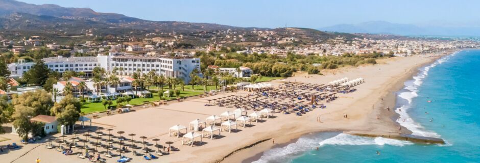 Skøn lang sandstrand Missira ved Rethymnon kyst