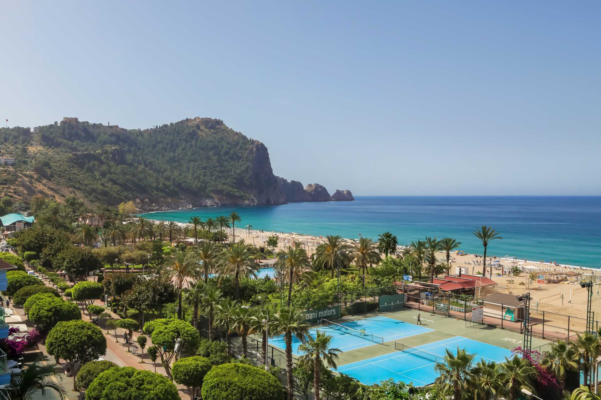Poolområdet på hotel Riviera i Alanya, Tyrkiet.