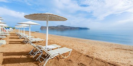 Stranden ved Hotel Santa Marina Plaza på Kreta, Grækenland.