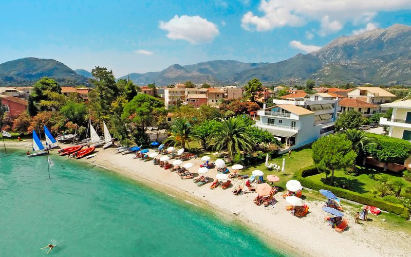 Stranden ved Hotel Seaview på Lefkas, Grækenland.