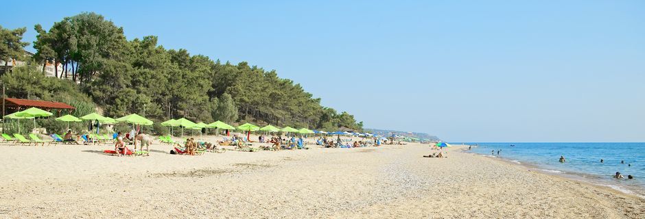 I Skala på Kefalonia er der en tre kilometer lang strand.