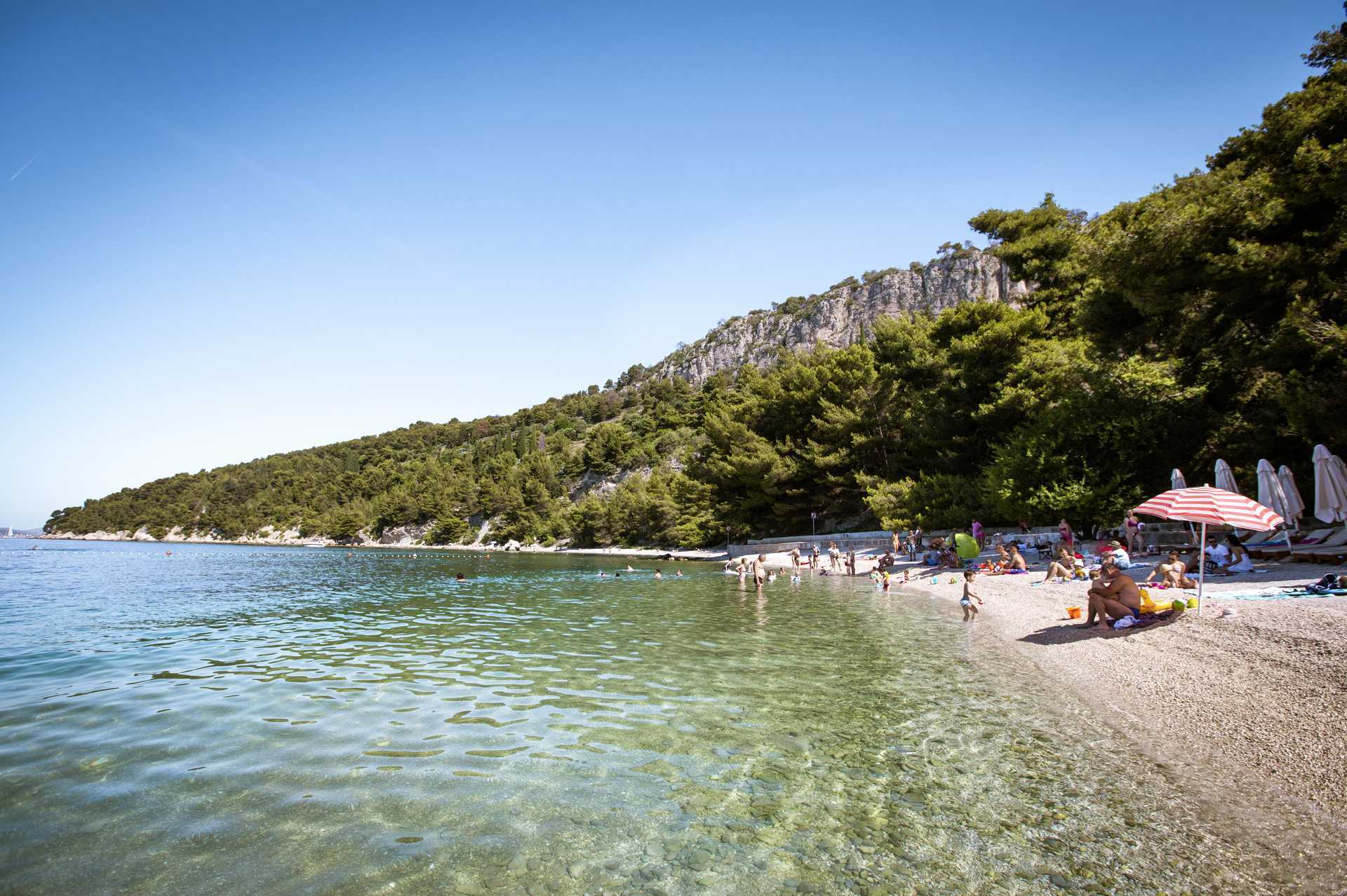 Kasjuni Beach, Split i Kroatien.
