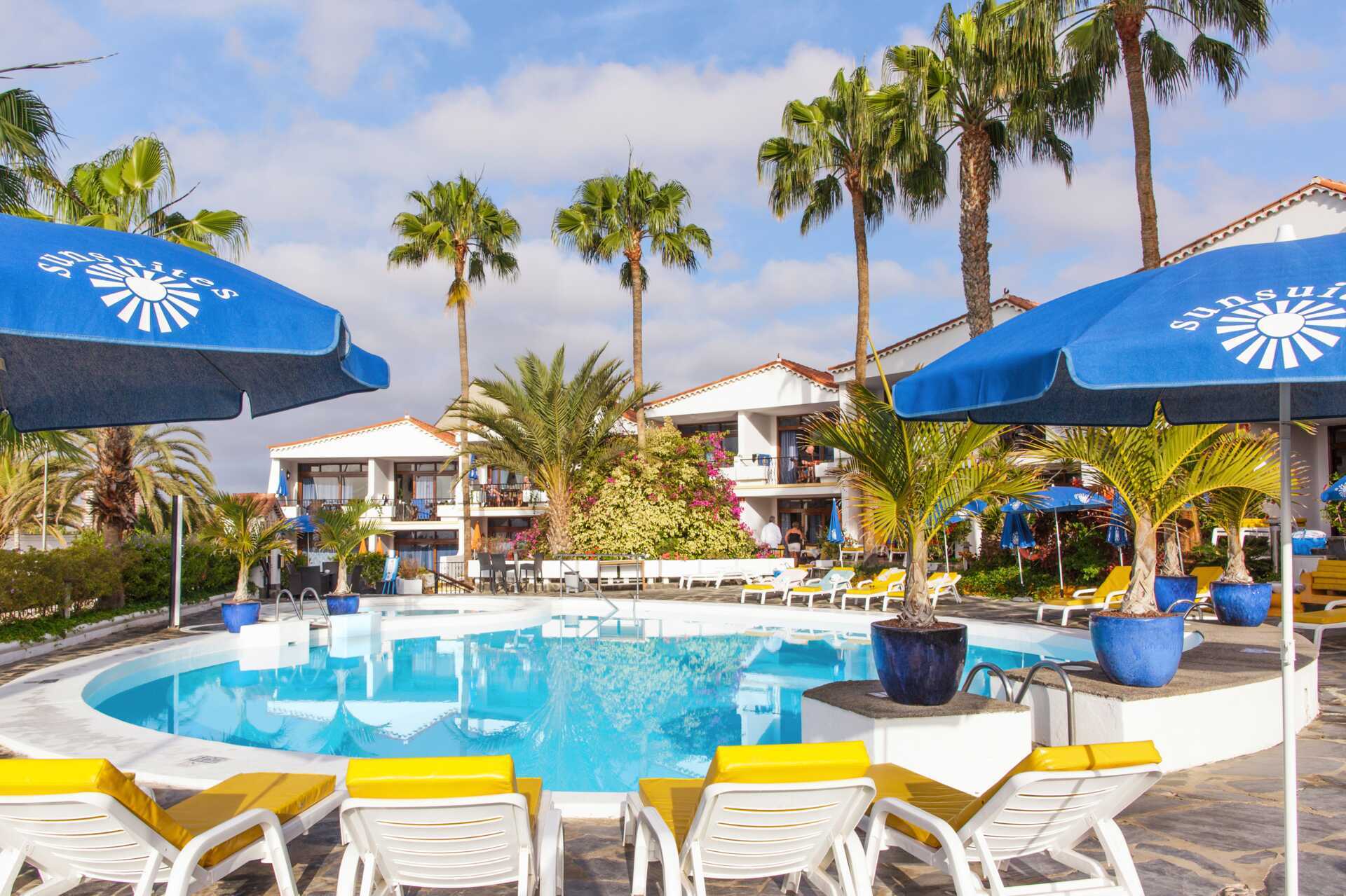 Poolområdet på hotel Sunsuites Carolina på Gran Canaria, De Kanariske Øer.