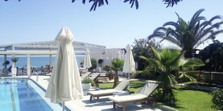 Poolområde på Hotel Tropicana på Kreta, Grækenland.