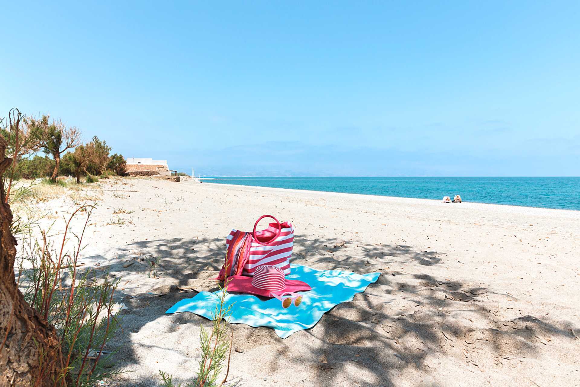 Stranden i Maleme på Kreta, Grækenland.