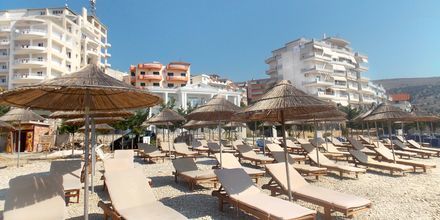 Stranden ved Hotel Vila Kalcuni i Saranda, Albanien